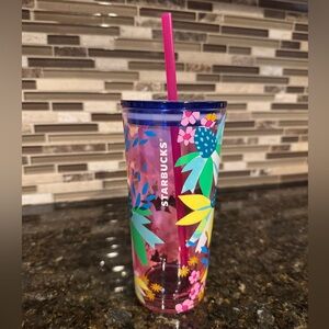 Starbucks Glass Flower Tumbler